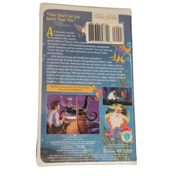 The Little Mermaid, Sealed VHS - Picture 2 of 4